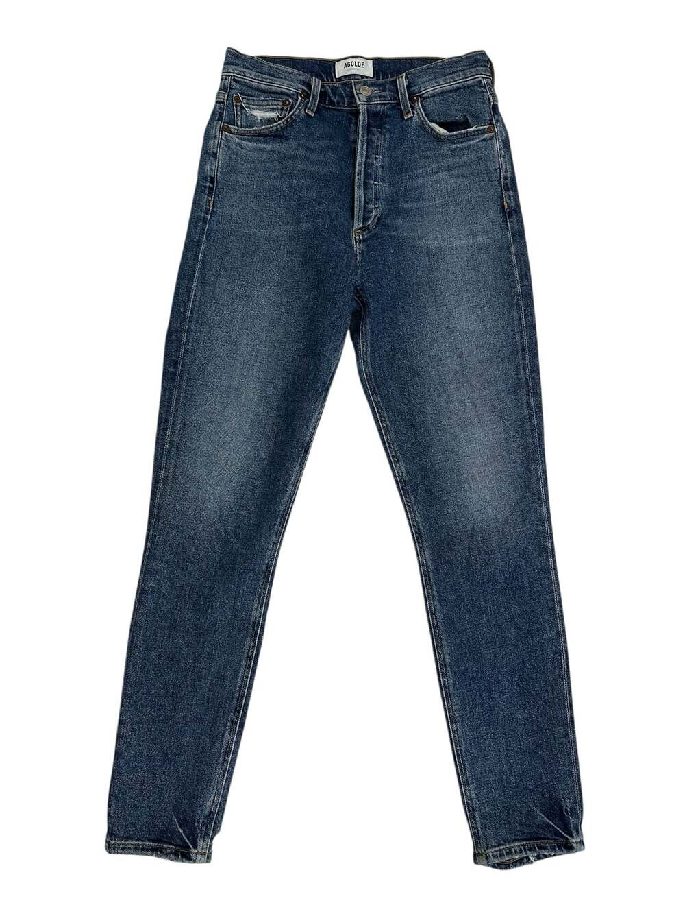 AGOLDE Nico High Rise Button Fly Slim Fit Jeans in Betray Wash Size 26